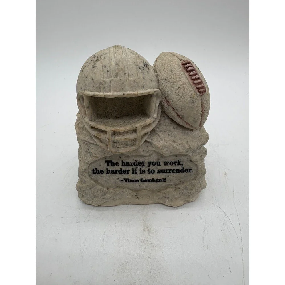 Vince Lombardi Quote Statue Football Helmet & Ball Desk Decor Motivation Sports